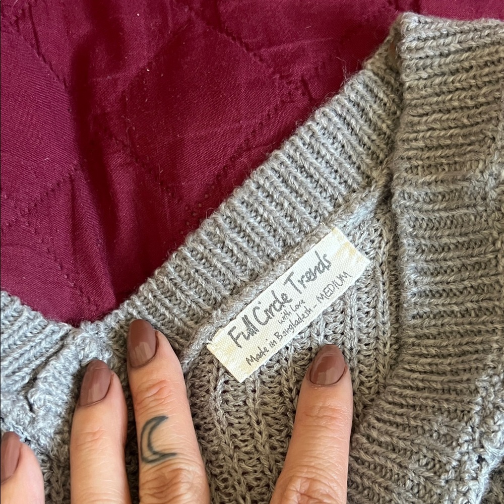 V-Neck Drawstring Ribbed Women's Sweater - Geay - Picture 4 of 5